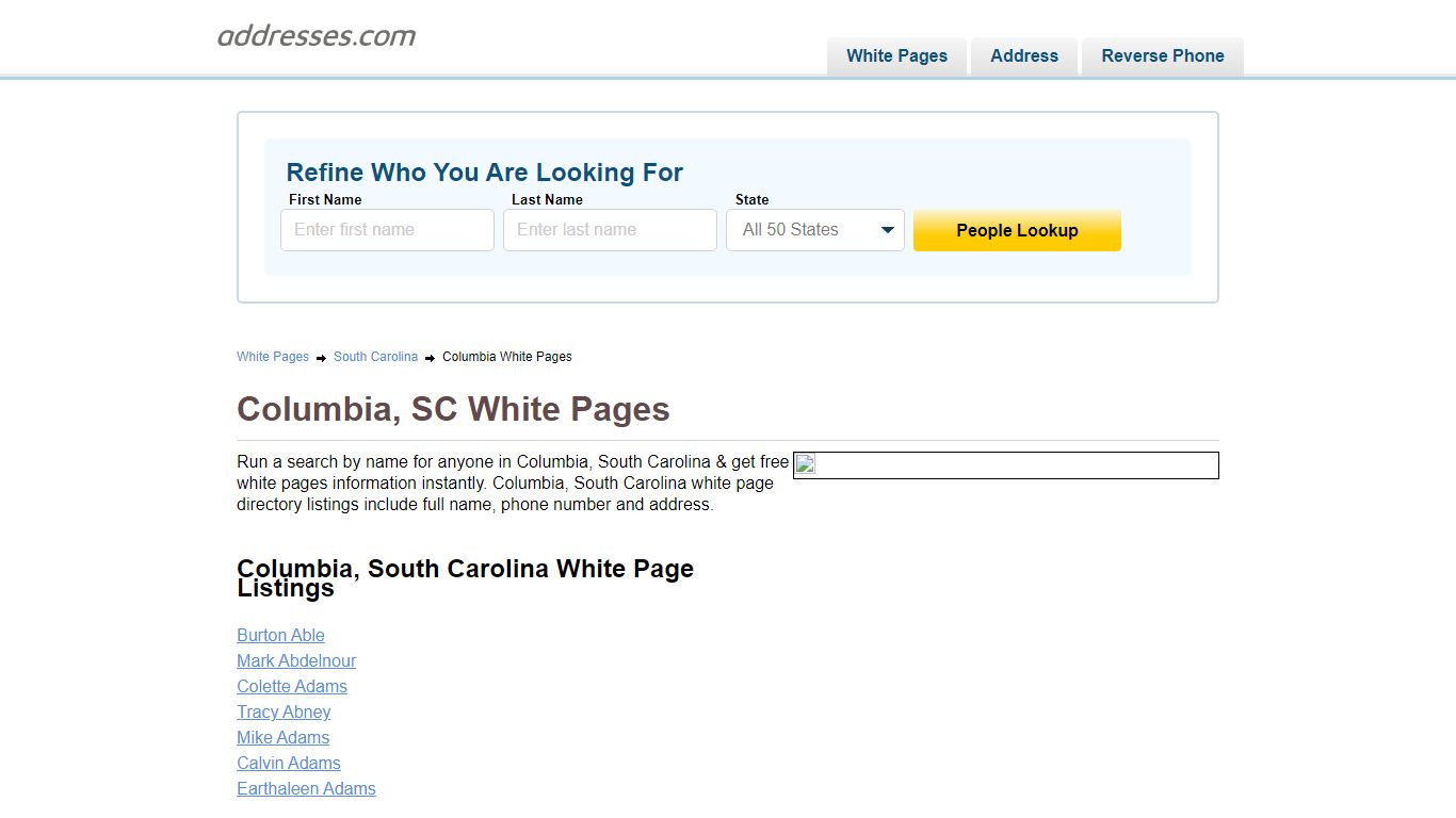 White Pages - Find People In | Addresses